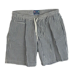 SH742 Men’s Charleston Threads Gingham Print Lined Beach Swim Trunks M